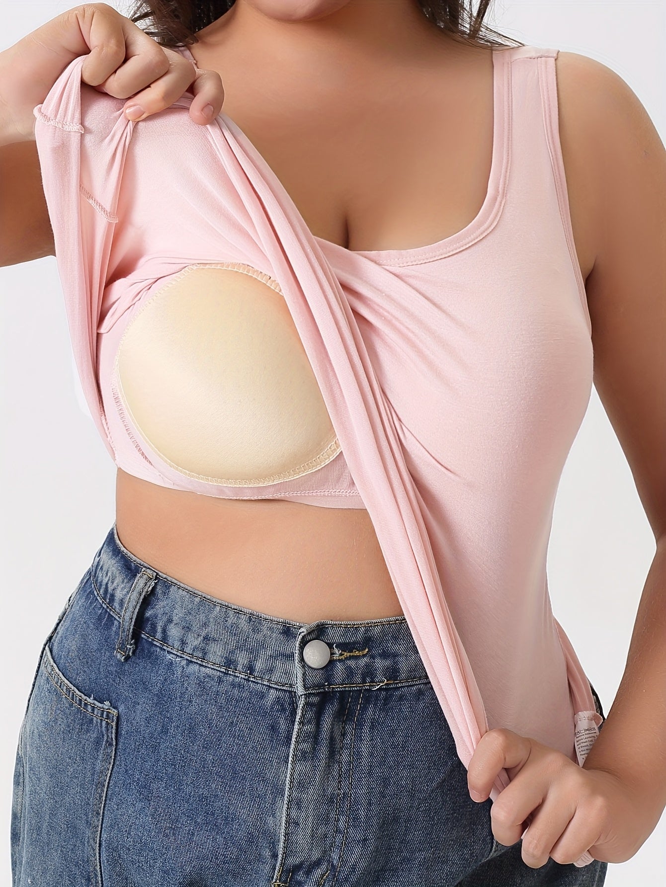 Набор женских майок больших размеров с встроенными бюстгальтерами, дышащие и моделирующие