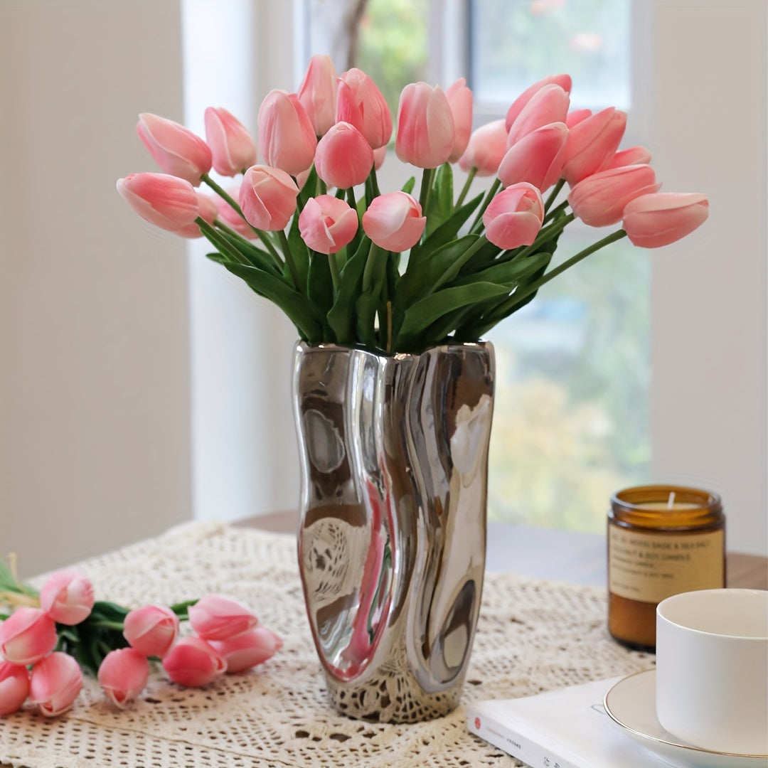 Artificial Tulip Flowers Set 9 18 or 27 Pieces for Home Office Decor Weddings Parties Gifts