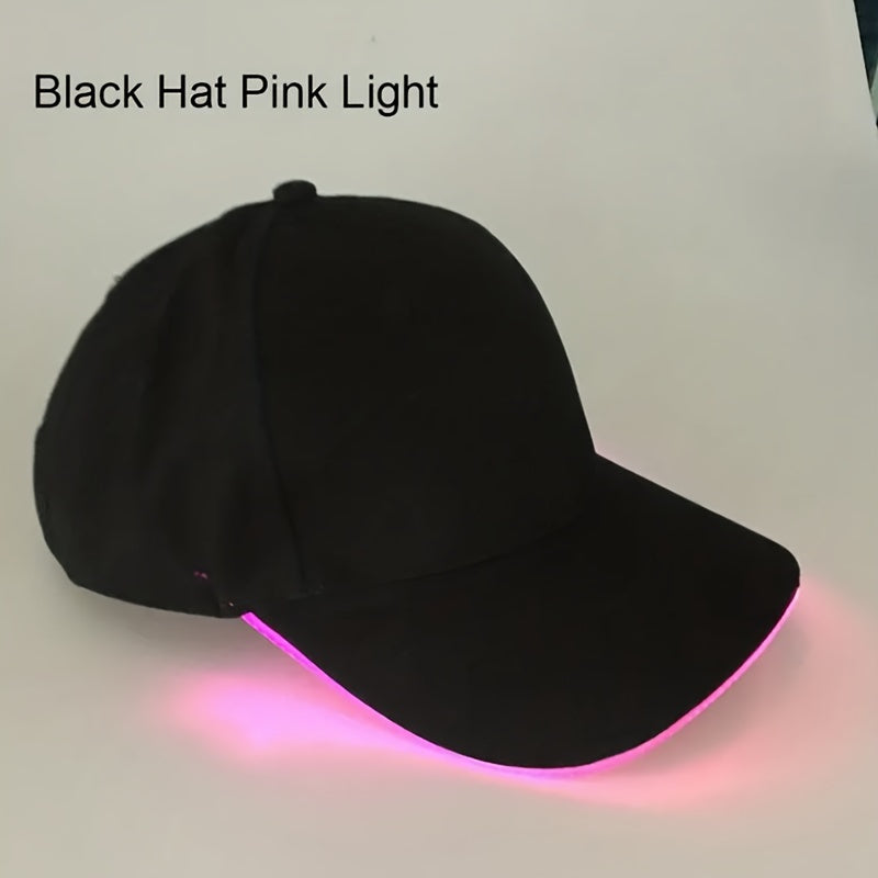 Gorra de béisbol con luz LED para fiestas y eventos. Baterías incluidas