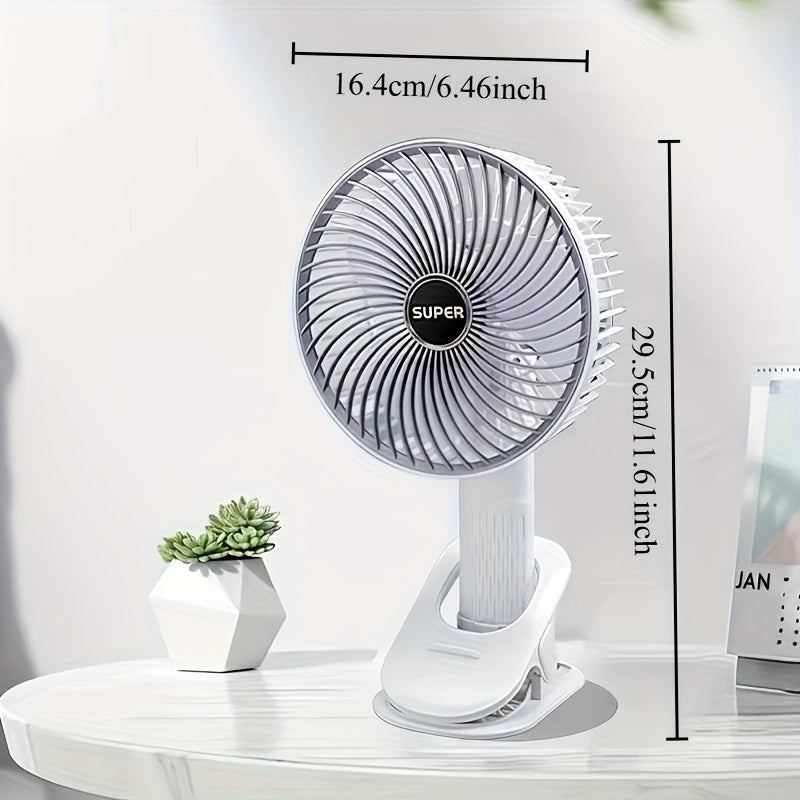 USB-Powered Foldable Mini Desk Fan Portable Adjustable Quiet Lightweight Cooling
