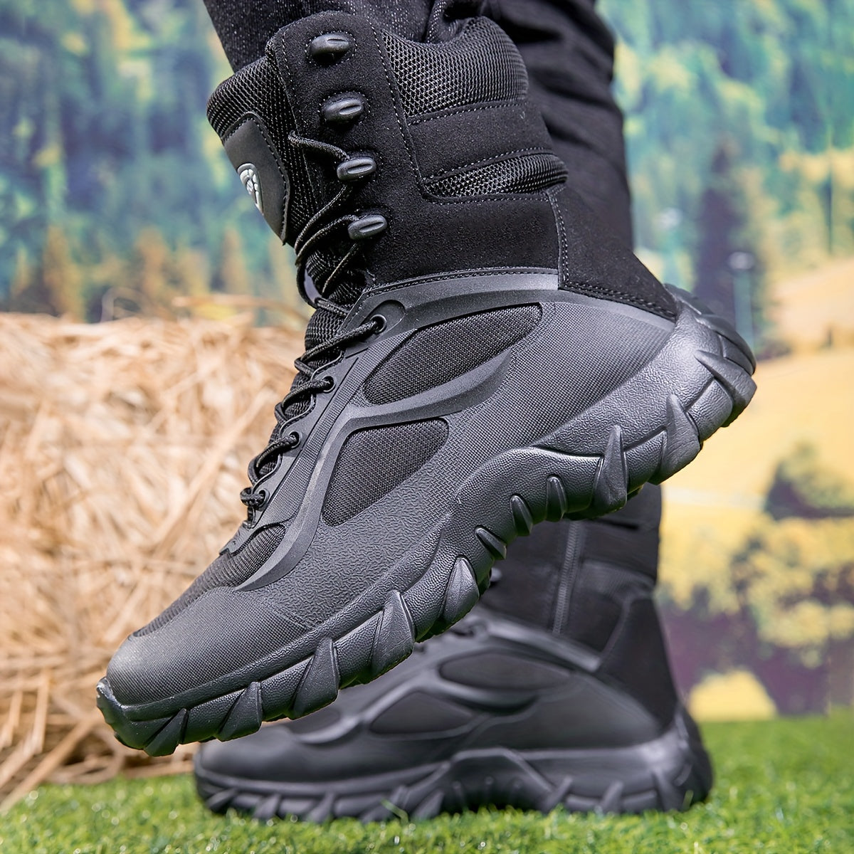 Men's Hiking Boots High-Top Outdoor Shoes with EVA Sole