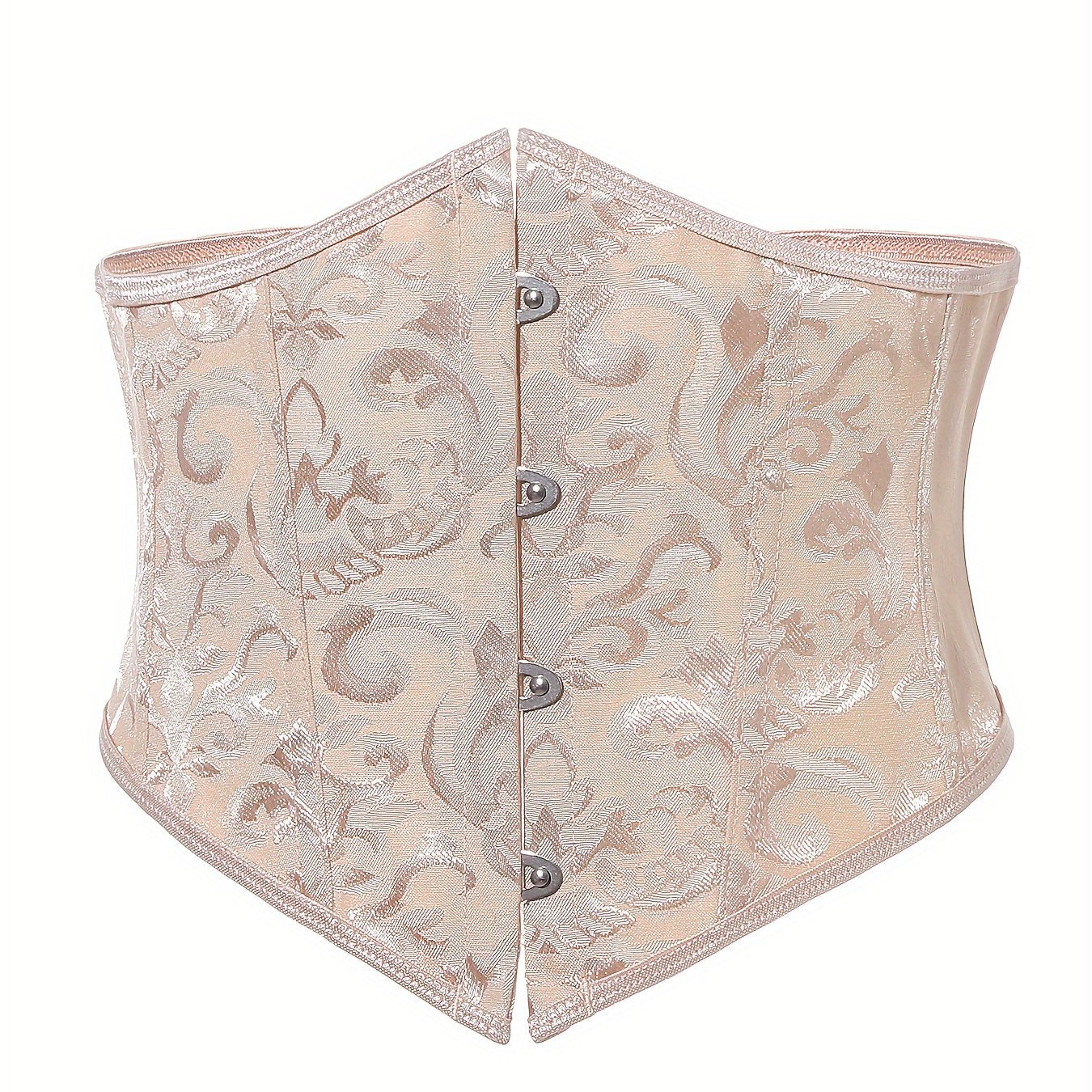 Faja femenina elegante con patrón floral, con espalda ajustable con cordón y botones, ropa moldeadora