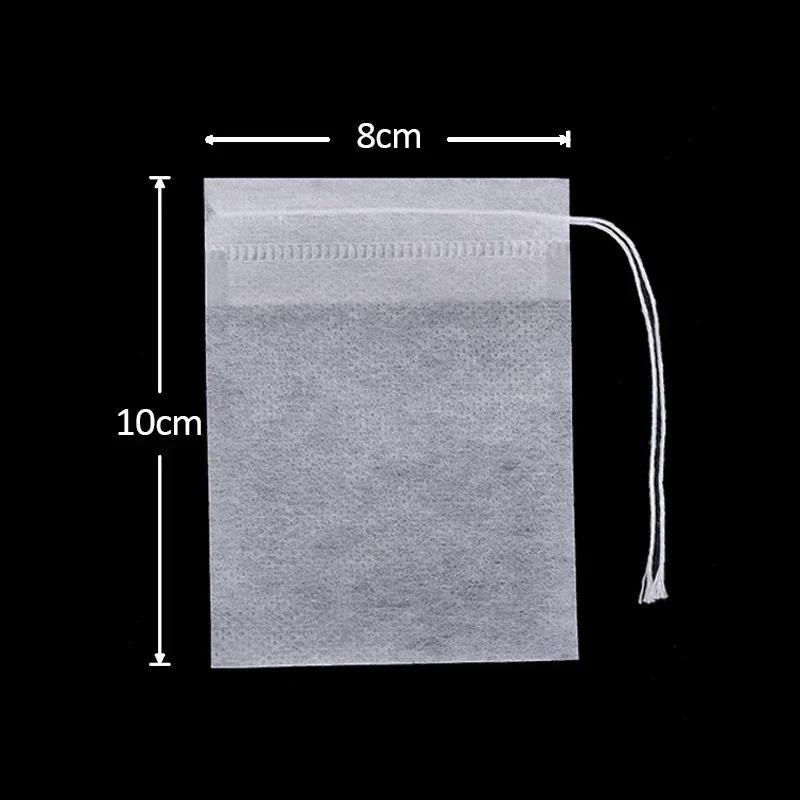 Disposable Non-Woven Drawstring Tea Filter Bags 100 Pack for Coffee and Spices