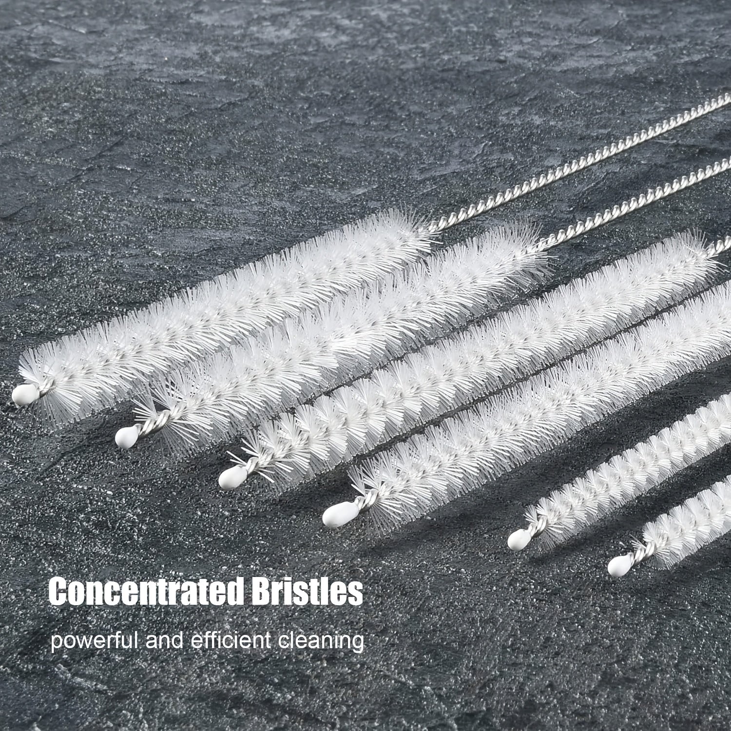 6-Pack Long Straw Cleaning Brushes with Comfortable Grip for Kitchen Use