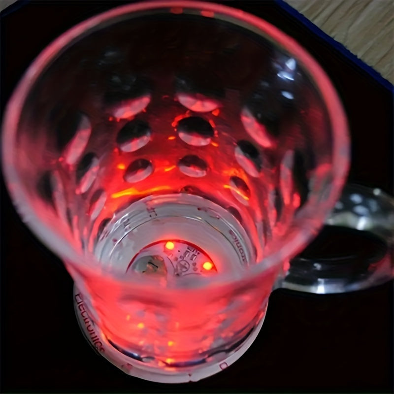LED Coaster Stickers Sets of 1 5 or 10 for Drinking Glasses Wine Bottles Party Decor