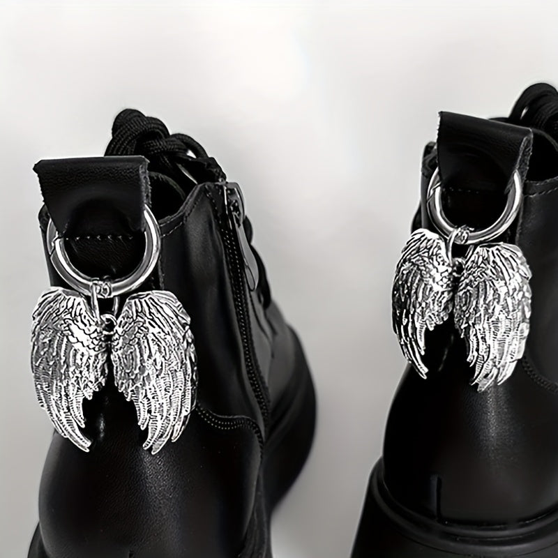 Unisex Punk Angel Wings Shoe Accessories Detachable Buckle Pendant