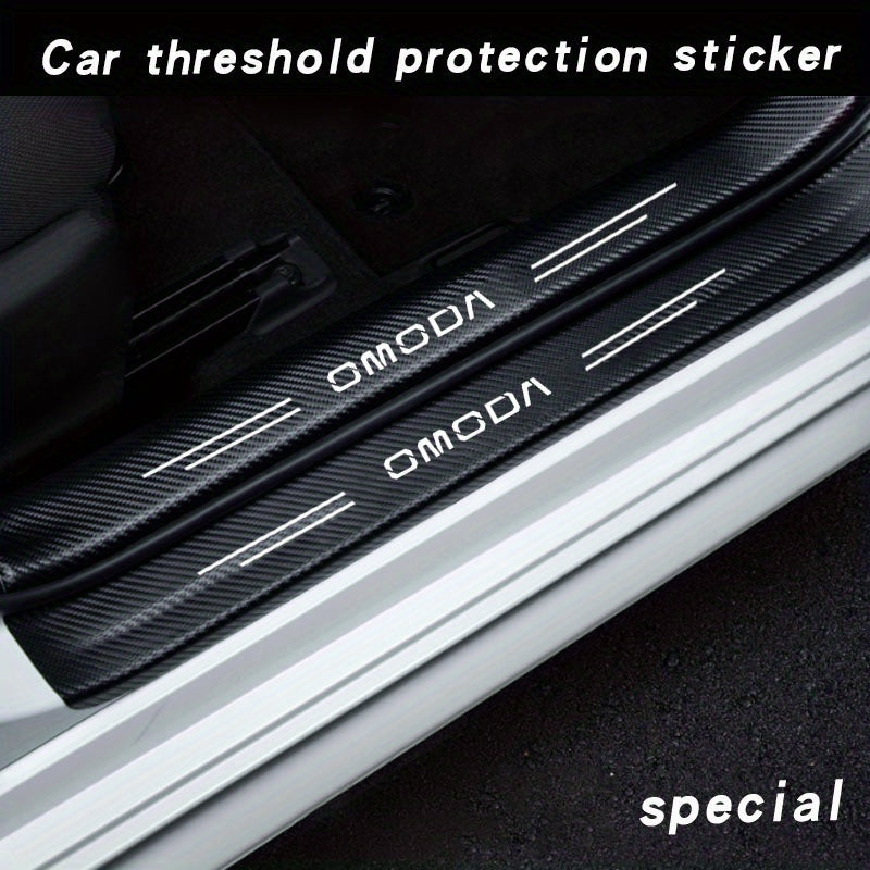 Car Door Sill Protector Heavy-Duty Scratch Dent Non-Slip Carbon Fiber