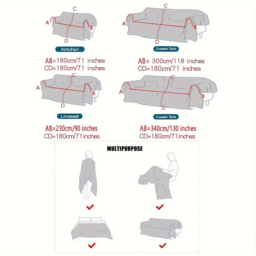 Boho-Style Sofa Cover All Seasons Non-Slip for Living Room Bedroom Office