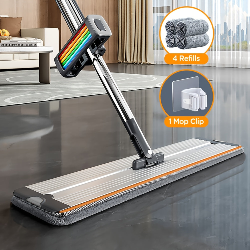 Microfiber Floor Mop for Hardwood Floors with 4 Cloths and Holder