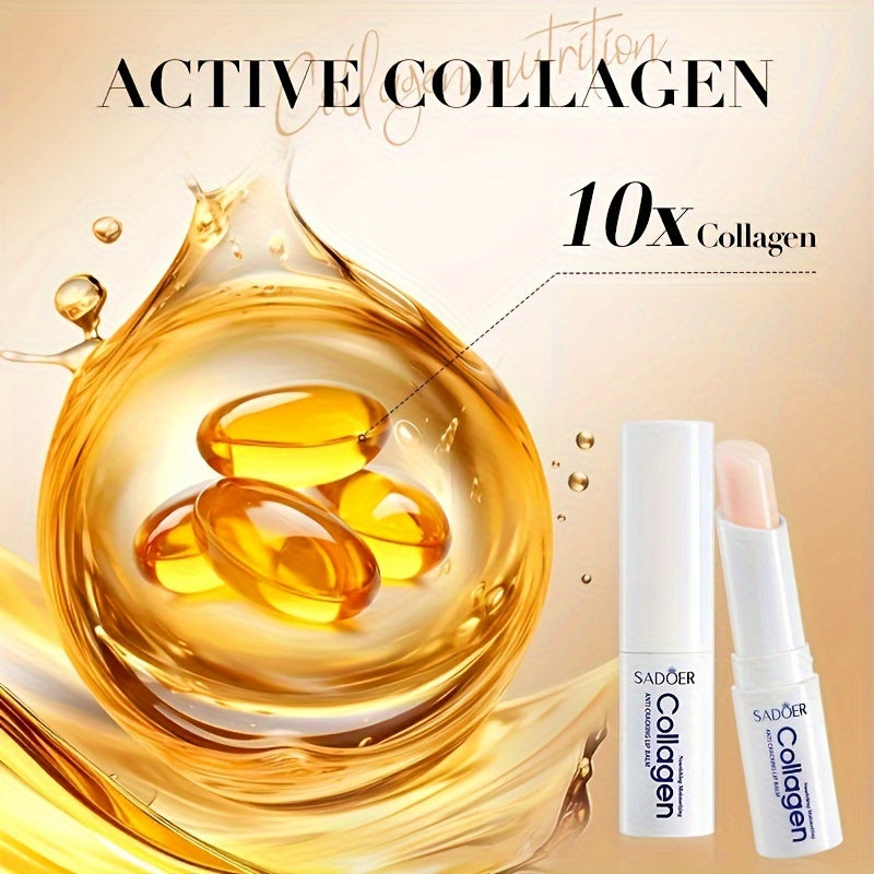 Unisex Collagen Lip Balm Hydrating Moisturizing Natural Finish Plant Squalane All Skin Types