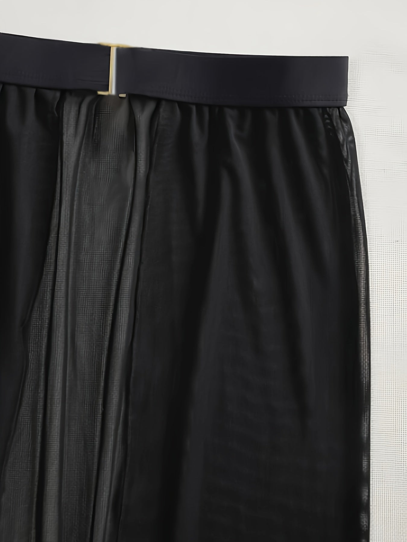 Falda de superposición transparente para mujer con diseño calado, sin mangas, punto de poliéster de color sólido