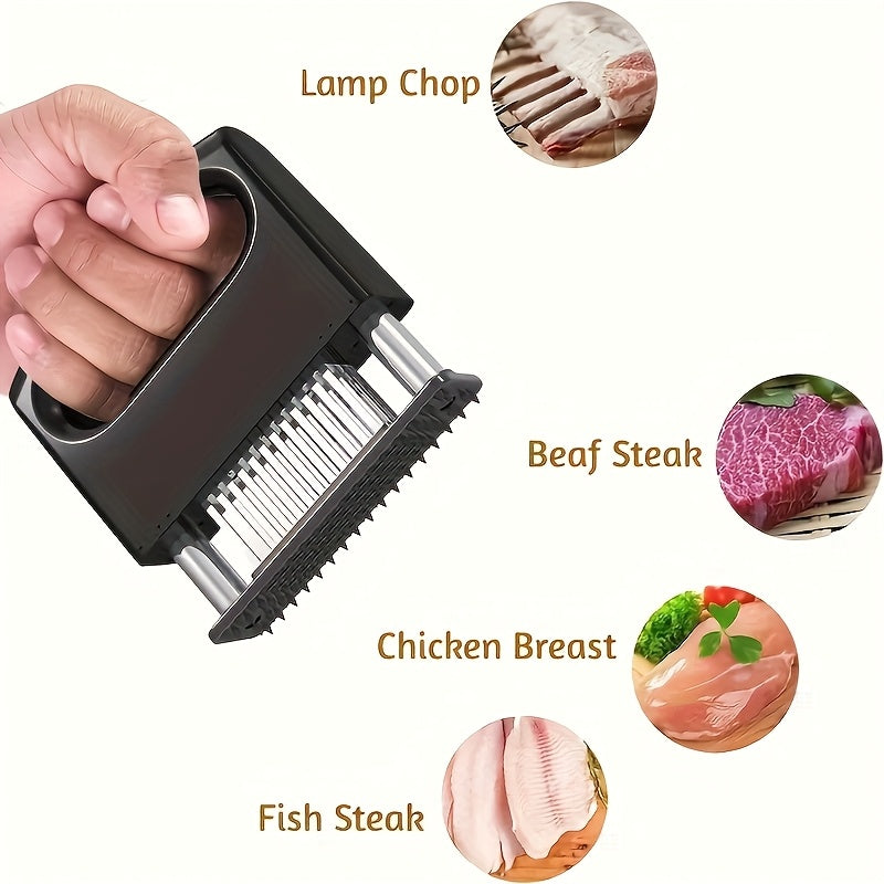 Stainless Steel Meat Tenderizer 48-Needle Kitchen Gadget for Tender Meats