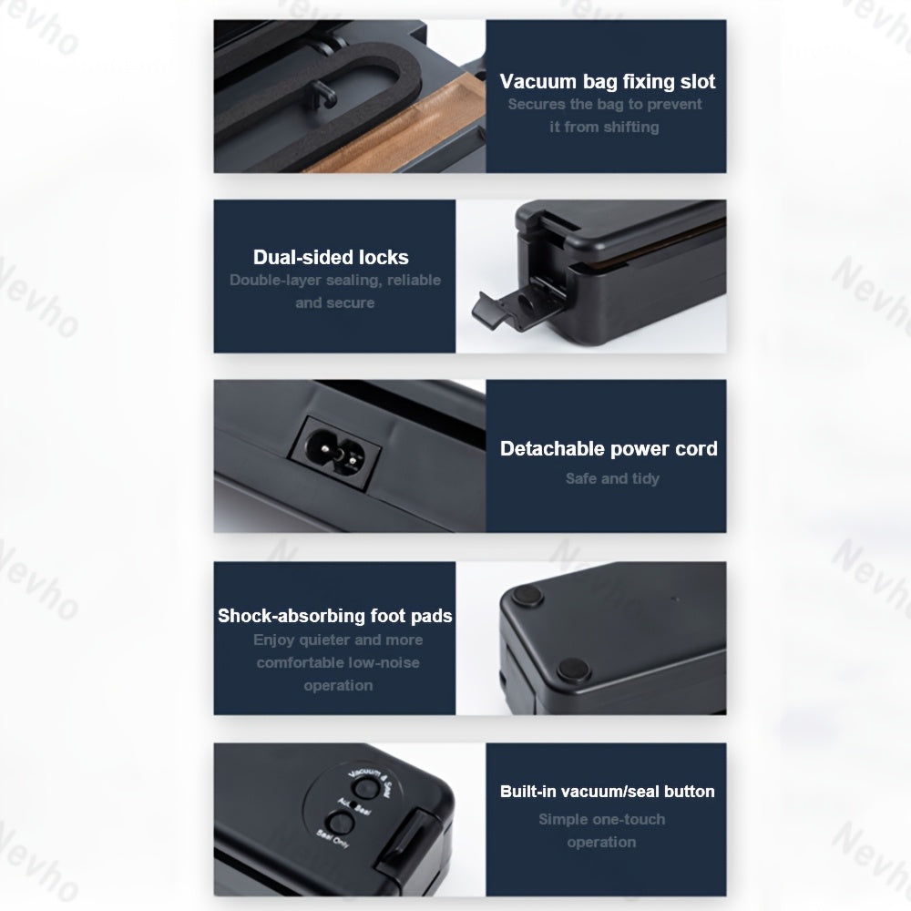 Вакуумный упаковщик для продуктов с мешками для свежести, автоматическая система запайки воздухом для хранения продуктов