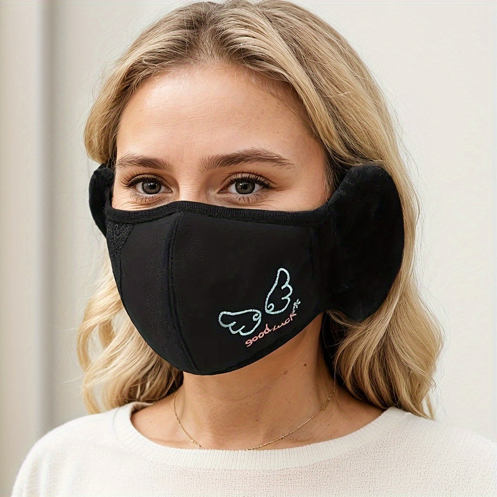 Women's Winter Ear Muff Face Mask Windproof Breathable Stretch Polyester