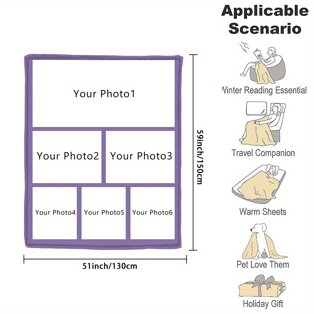 Custom Photo Blanket Soft Flannel Throw Personalized Gift for Home and Travel