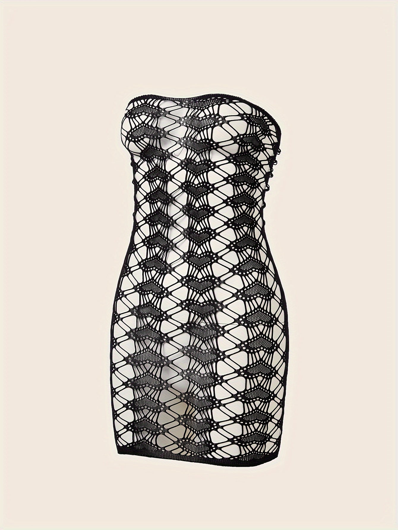 Plus Size Mesh Babydoll Lingerie with Heart Cut-Out and Stretchy Elastane