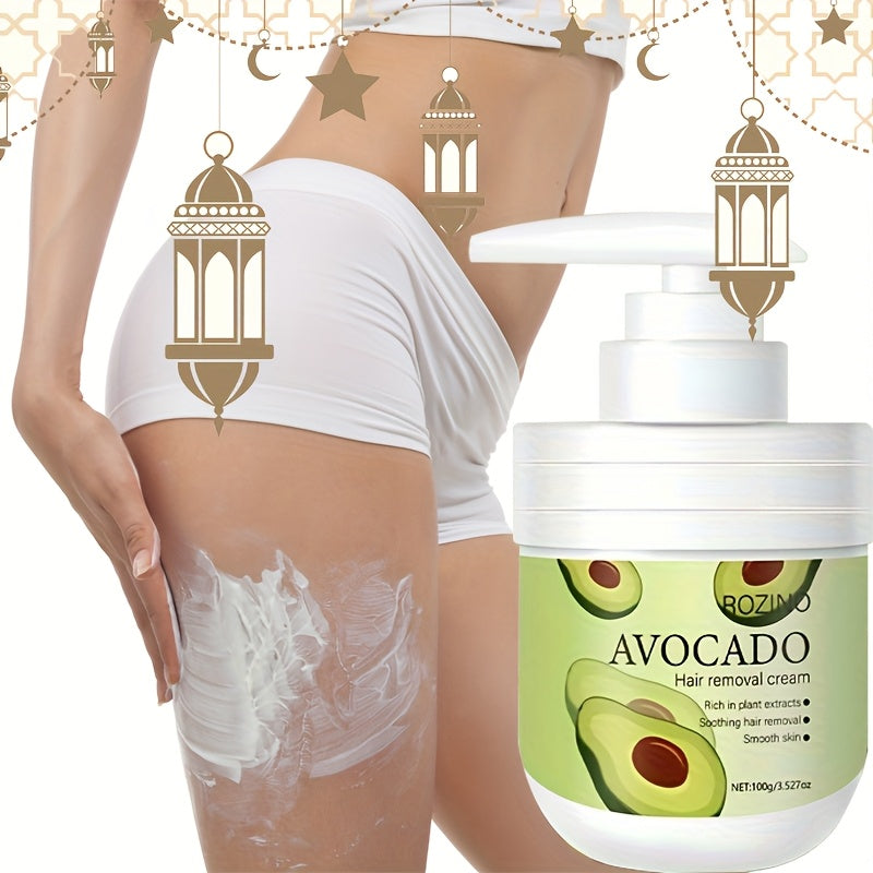 Plant-Based Avocado Hair Removal Cream for All Skin Types Painless Residue-Free