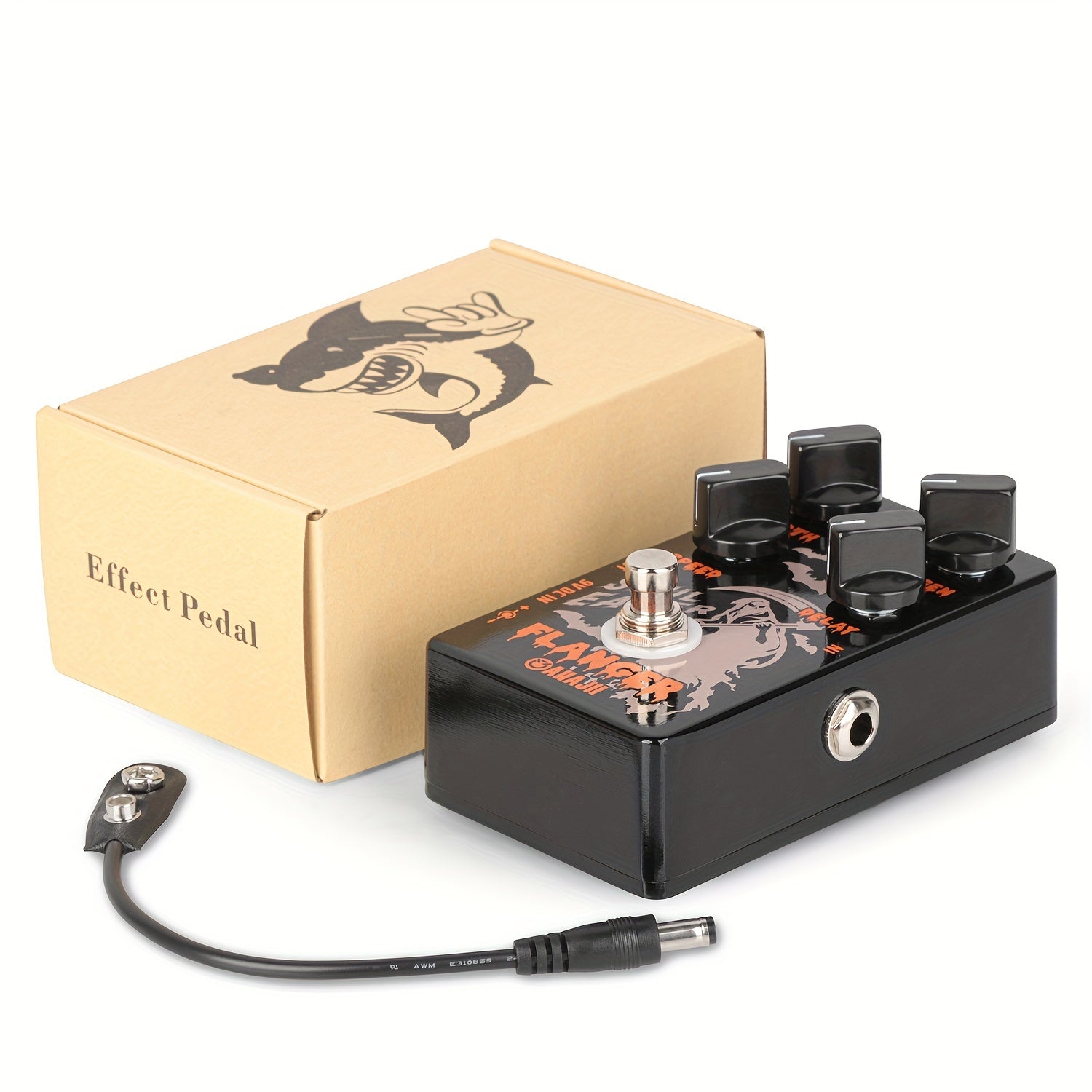 Alüminiy alloy qora Flanger gitara effekt pedali haqiqiy bypass analog signal