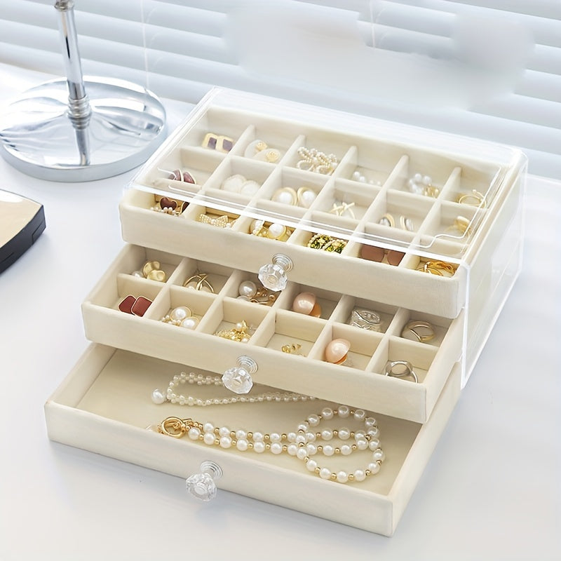 Acrylic Jewelry Storage Box for Rings Earrings and Necklaces Organizer