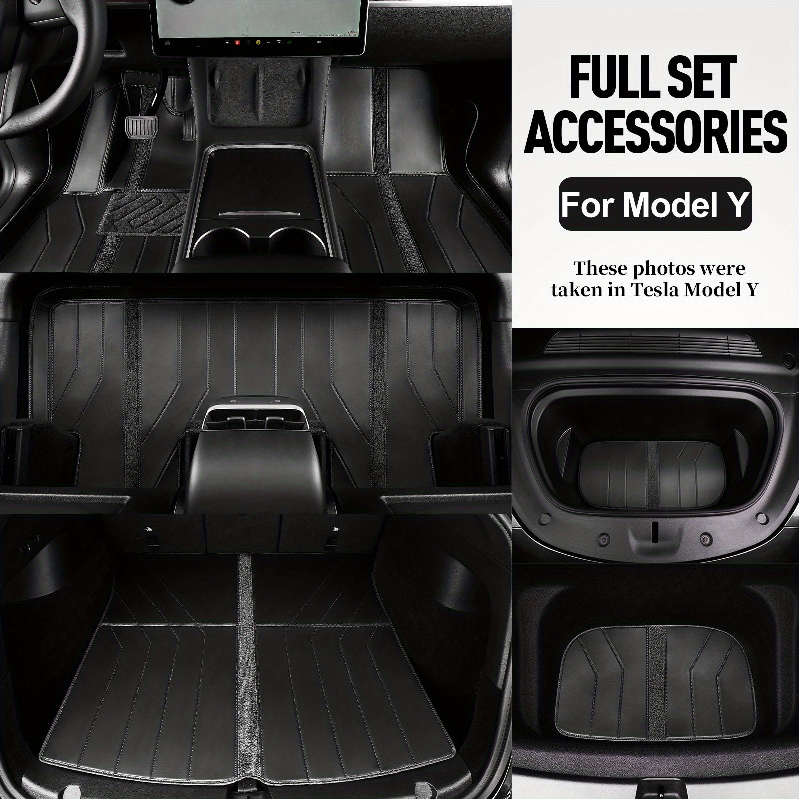 Car Floor Mats For Tesla Model Y 2021-2023 3/6 Pieces Interior Accessories