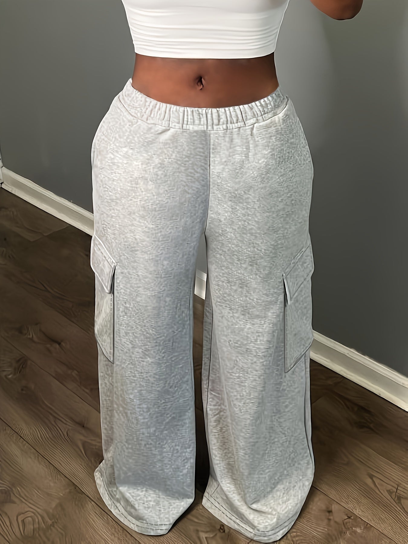 Men's Work Pants Two-Piece Set With Side Tool Pockets Gray Black