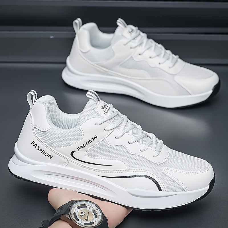 Men's Breathable Fabric Running Shoes Low Top Solid Color for Outdoor Workouts