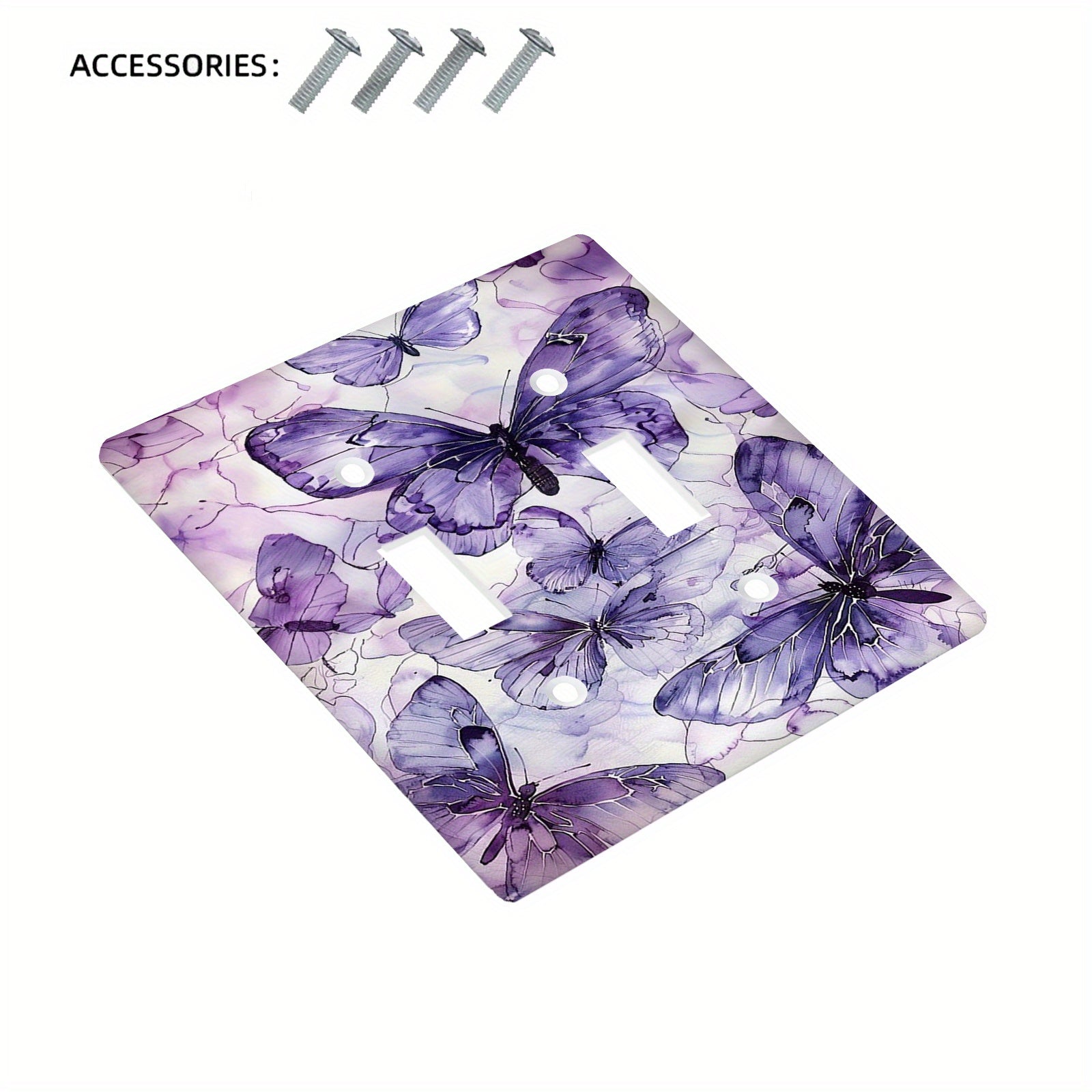 Purple Butterfly Light Switch Cover for Bathroom and Bedroom Easy to Install