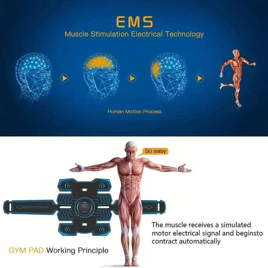 Masajeador muscular con carga USB para brazos y abdomen con múltiples modos y temporizador de 15 minutos