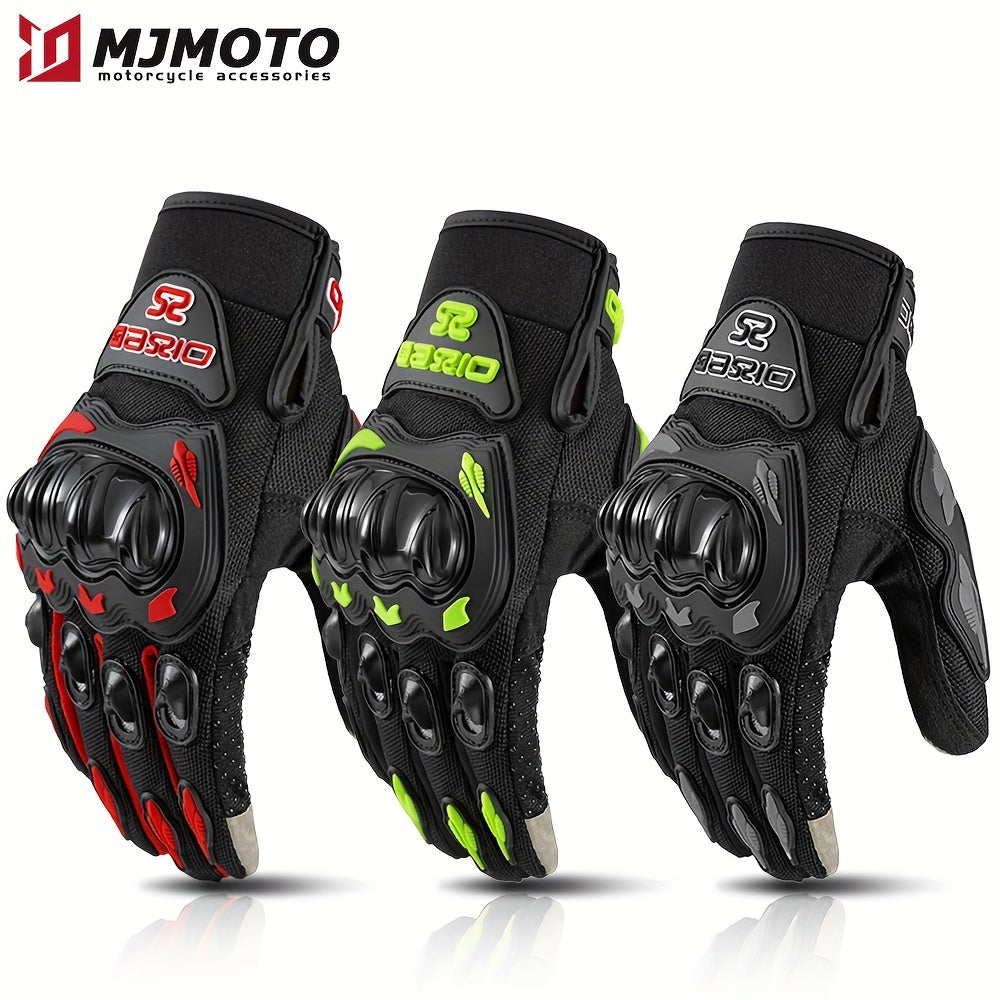 Guantes de motocicleta transpirables anti-caída para hombres y mujeres compatibles con pantalla táctil