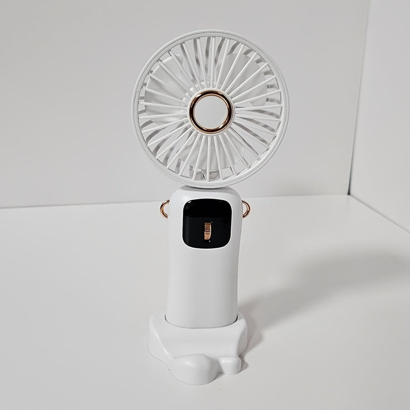 Mini Handheld Fan with LED Display, Rechargeable USB, 1200mAh, 100 Speeds