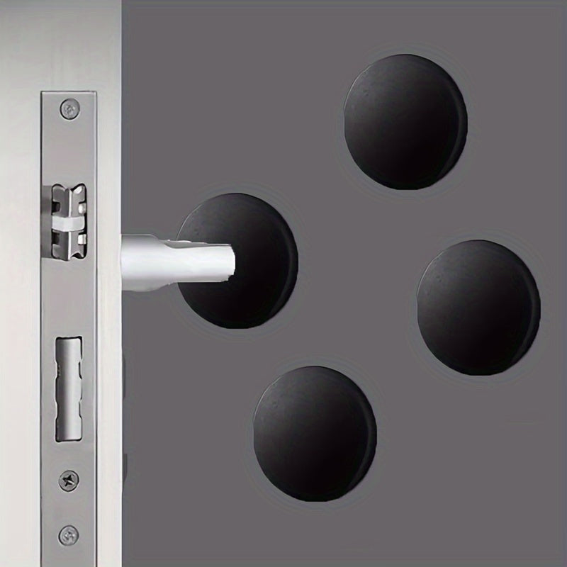 4 ta oq PVC dumaloq eshik tutqichlari uchun himoya to'plami, to'qnashuvlarni oldini olish uchun kuchaytirilgan bumper padlar, devorlar uchun mos, o'z-o'zidan yopishqoq stikerlar, quvvat talab qilinmaydi