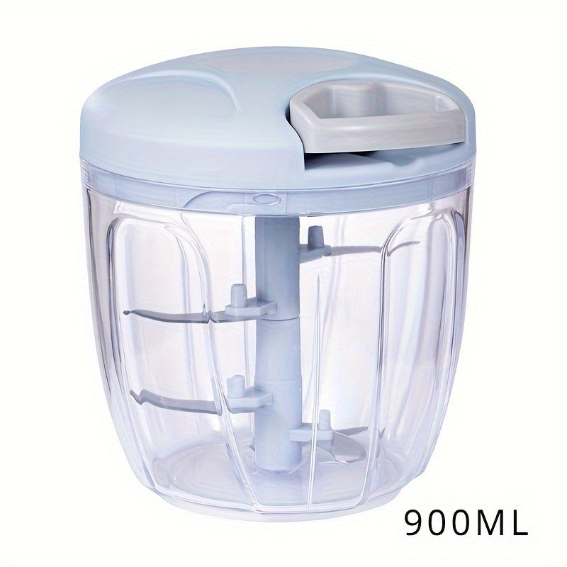 Manual Kitchen Food Processor with Stainless Steel Blades for Chopping and Dicing