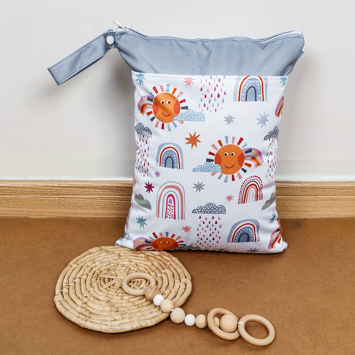 30x40cm Waterproof Reusable Cloth Diaper Wet Bag with Zipper Closure