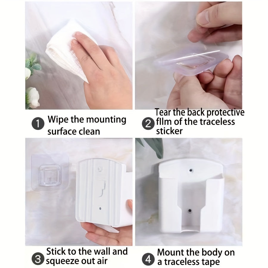 TV, konditsioner va pultlar uchun devorga o'rnatiladigan saqlash tashkilotchisi - 2 ta bo'lakni sig'dira oladi. Telefon zaryadlovchilari va boshqalar uchun teshiksiz yopishtiruvchi tutqich. Saqlash qutilarini tartibga solish uchun ideal.