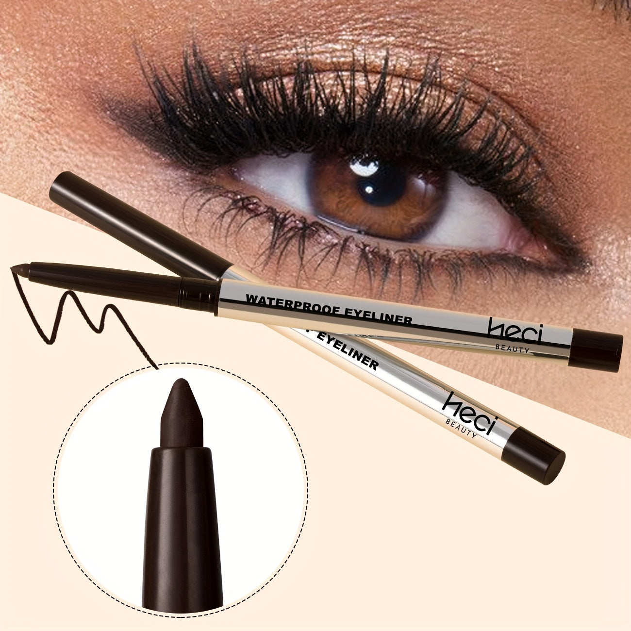 Bolígrafo de gel delineador de ojos impermeable para mujer, para piel sensible, a prueba de manchas, de secado rápido