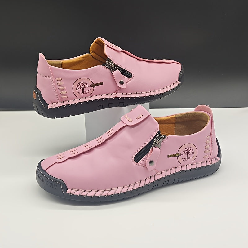 Ayollar uchun oson kiyiladigan loaferlar Nafas oluvchi sun'iy materialdan tayyorlangan, sirpanishga qarshi rezina, kundalik poyabzal