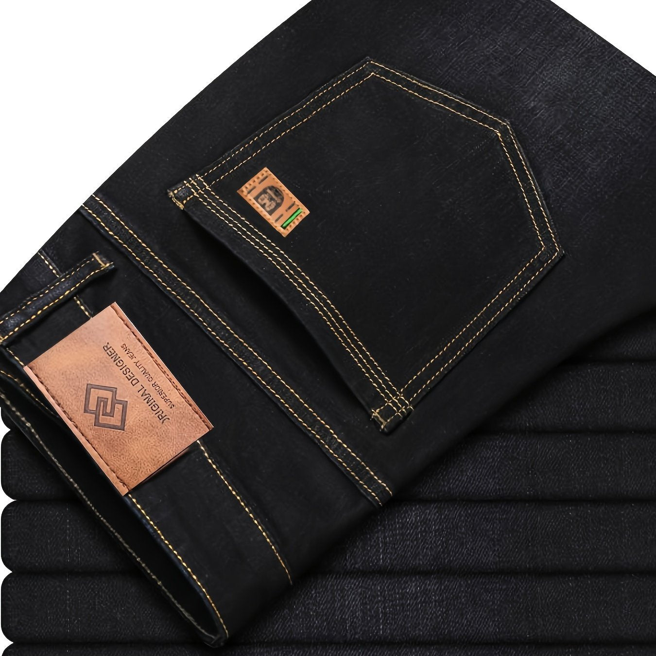 Men's Regular Fit Denim Jeans for Daily Wear All-Season Solid Color