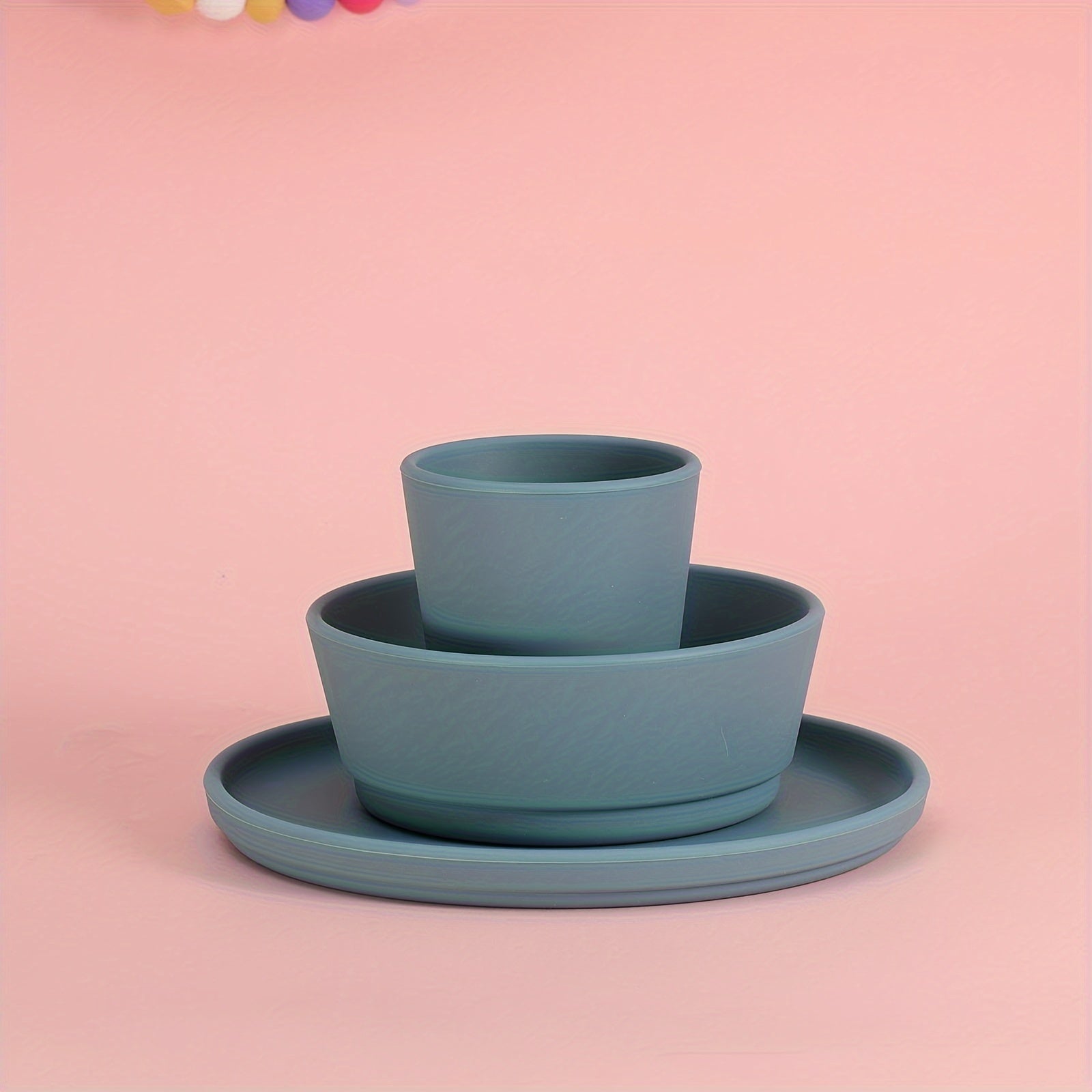 Juego de alimentación de silicona para niños, platos, cuencos y tazas reutilizables, libre de BPA, duradero