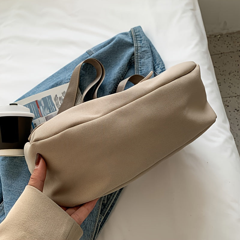 Nylon Crossbody Bag with Adjustable Strap Zipper Closure Lightweight and Foldable in Black Beige Coffee