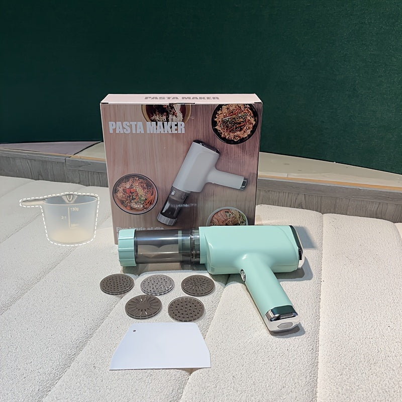 Electric Pasta Maker Handheld USB Rechargeable with 5 Molds Multipurpose Kitchen Tool