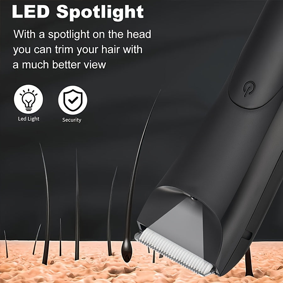 Мужской электробритва для тела с USB-зарядкой, керамическим лезвием, для полного ухода за телом