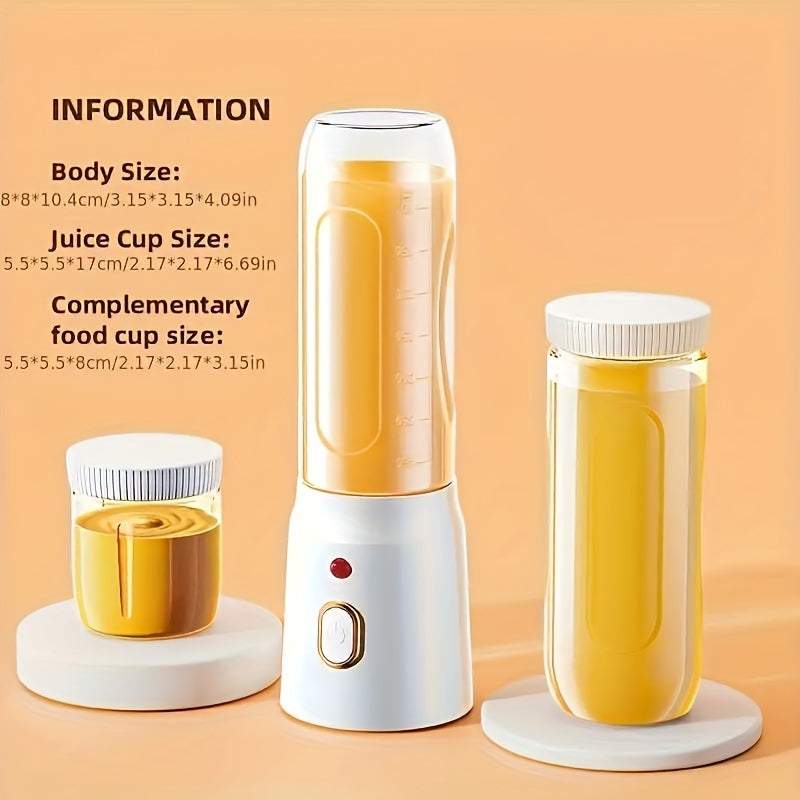 Electric Juicer and Blender Set with Dual Cups USB Rechargeable Portable Food Processor Coffee Grinder for Home Travel