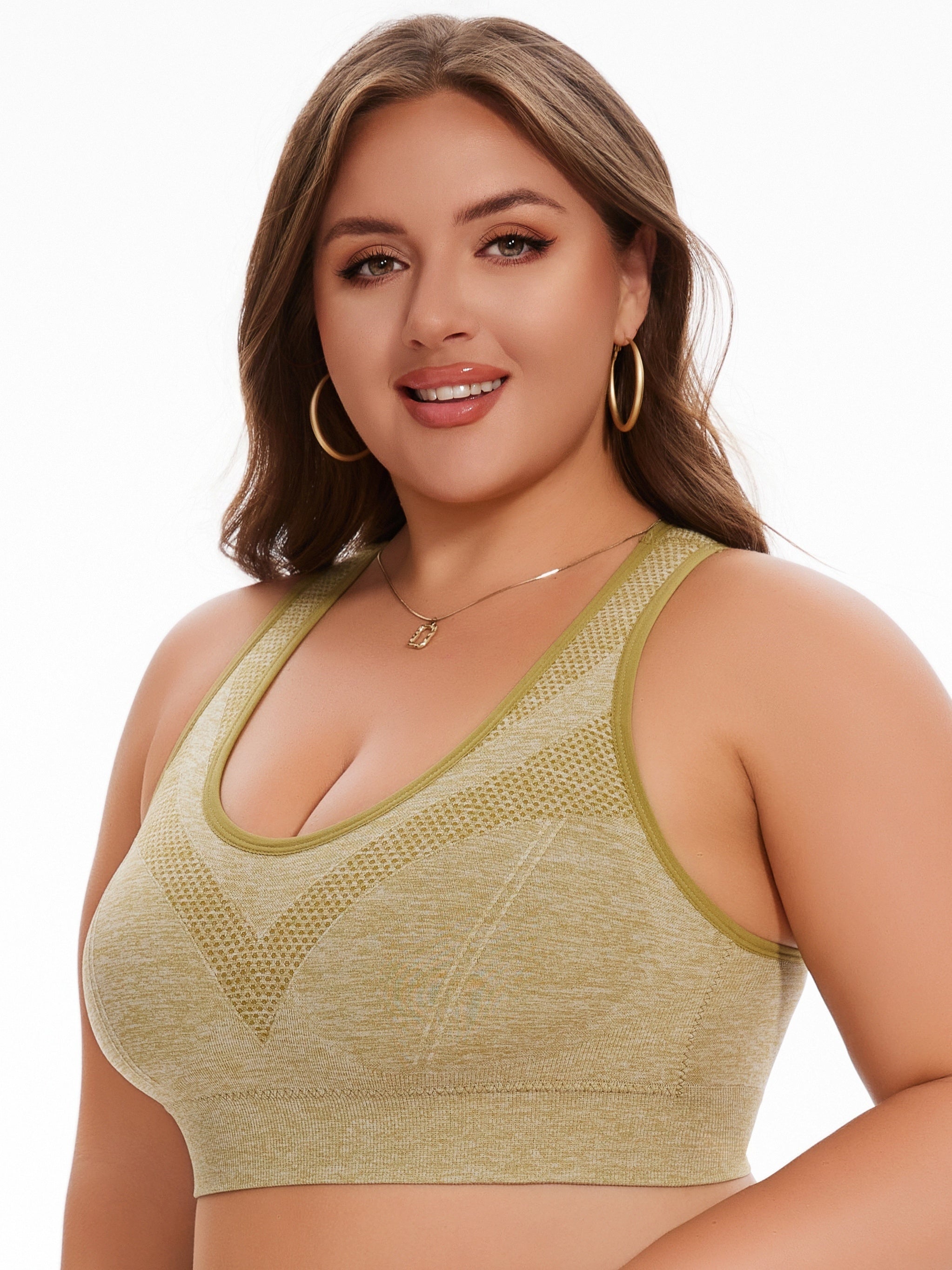 Women Breathable Seamless Mesh Sports Bra Large Size Yoga Bra Plus Size