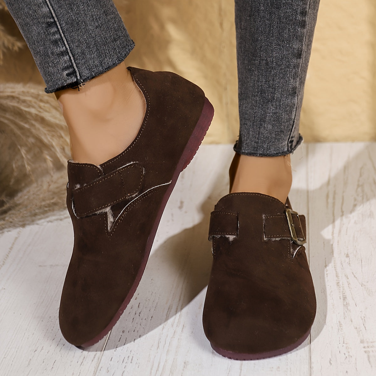 Women's Warm Flat Cozy Shoes in Soft Material
