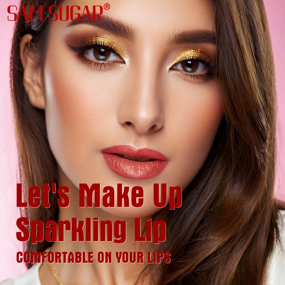 Коралловая жемчужная помада водостойкая, стойкая, с мерцающим блеском, для губ