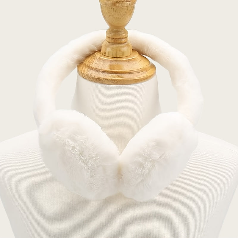 Stylish Plush Ear Warmers for Women, Winter Ear Protectors, Flexible Fit