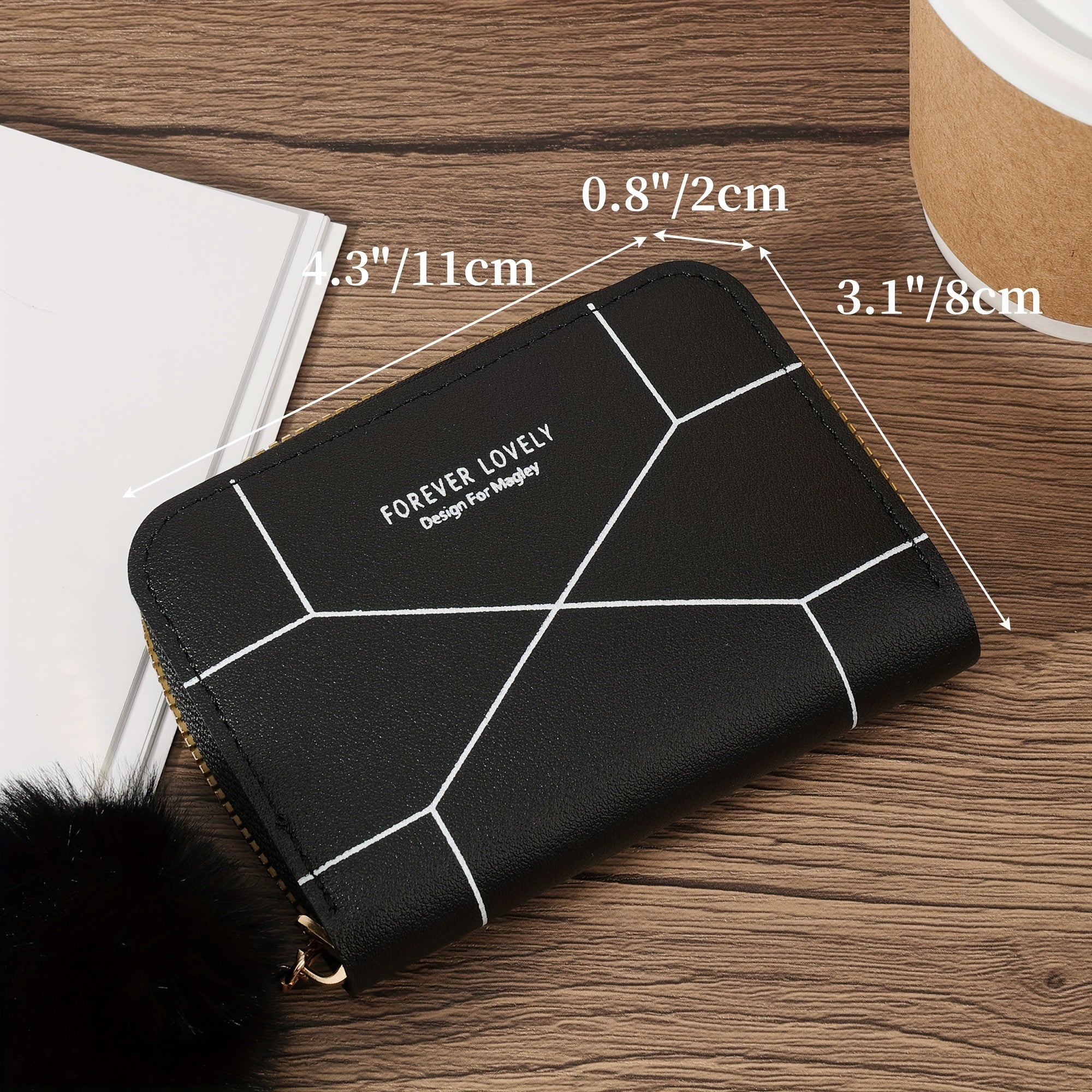 Стильный кошелек на молнии для монет и карт, идеален для повседневного использования, путешествий и школы.