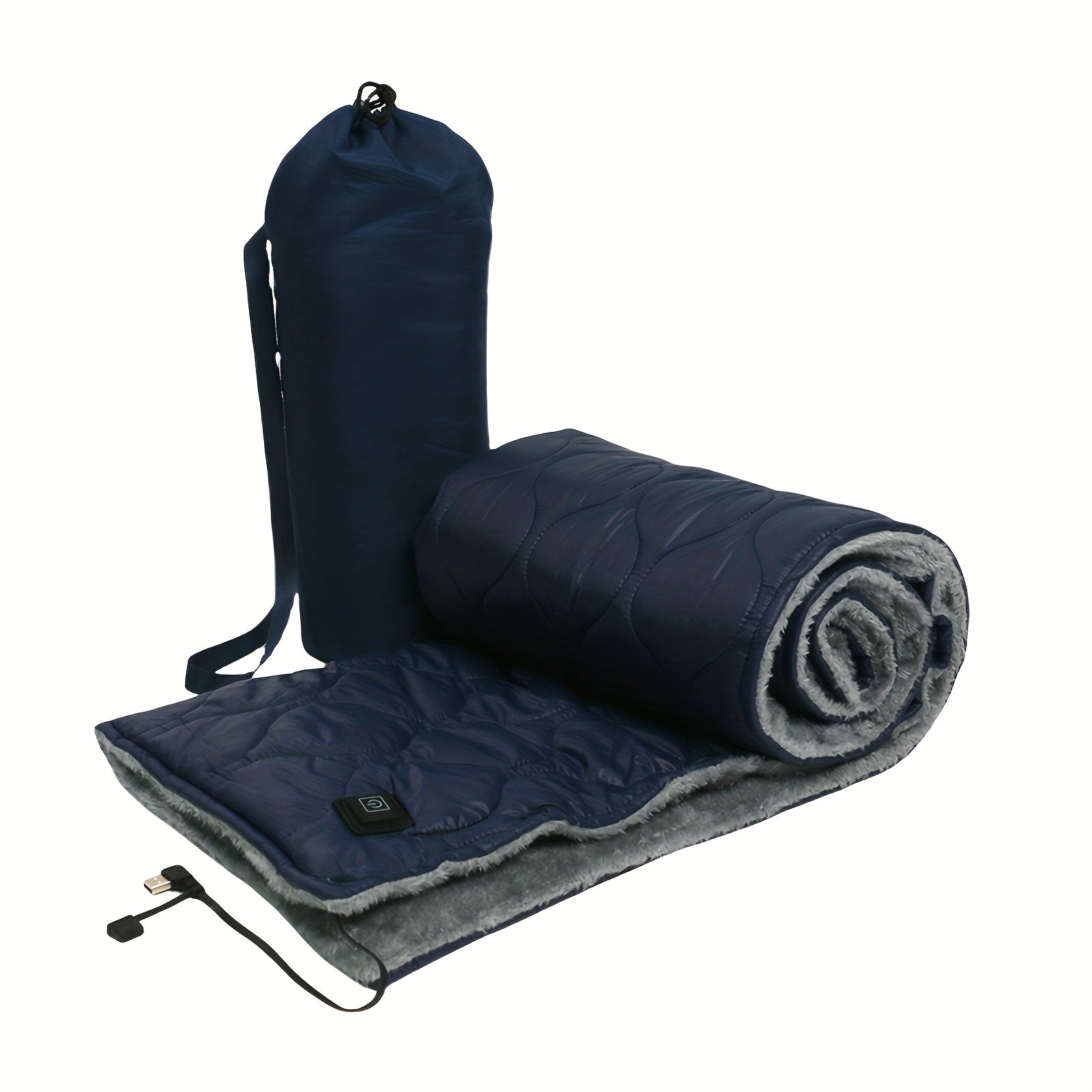 Portable USB Heated Shawl Blanket Wearable Fleece Throws for Travel Camping