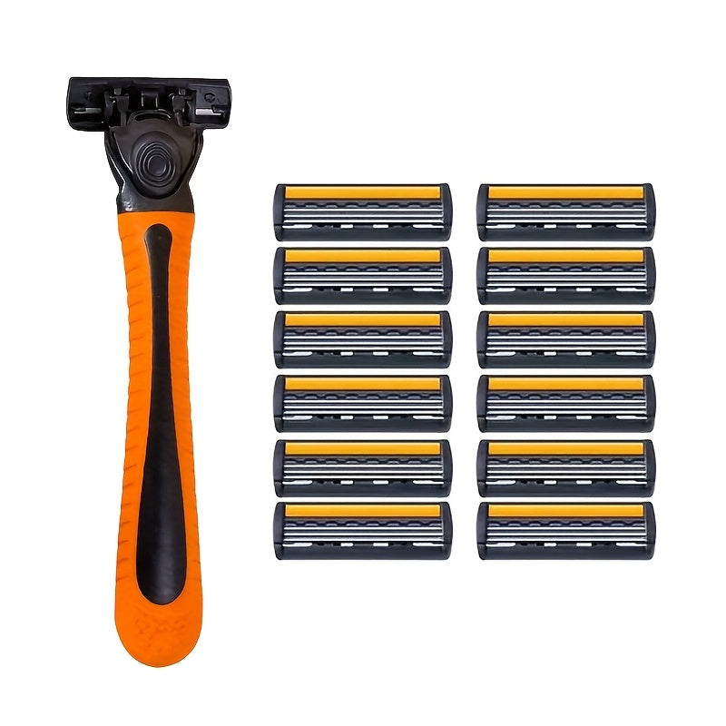 Men Stainless Steel Safety Razor Kit with Blades and Plastic Handle