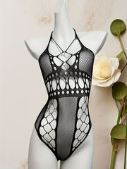 Black Bikini with Neck Strap and Backless Design for Women